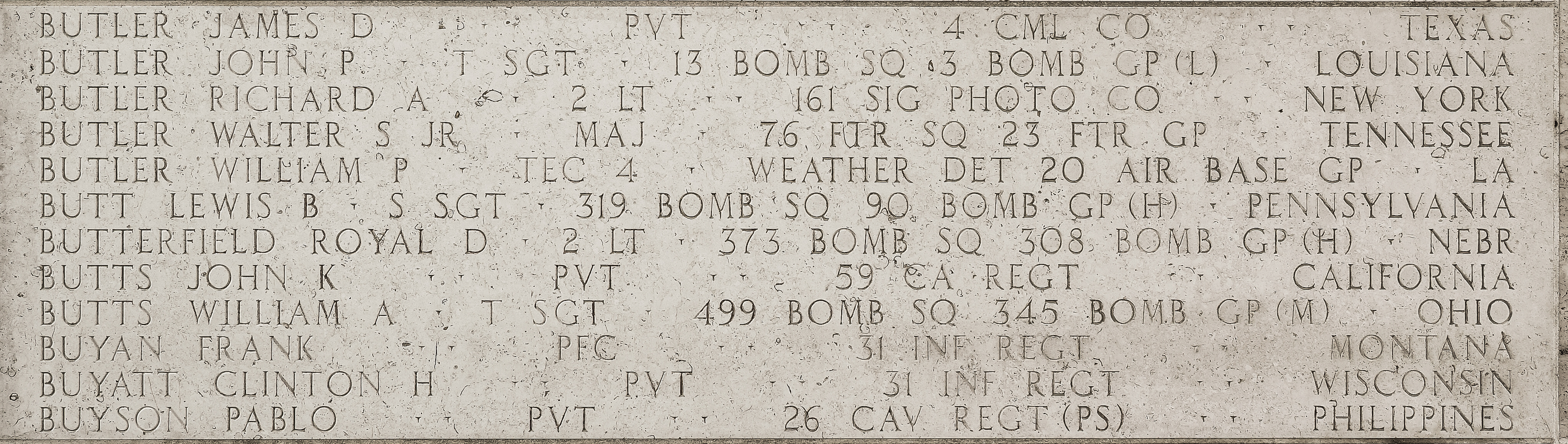 William A. Butts, Technical Sergeant